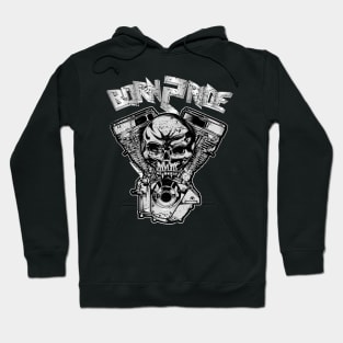 Born 2 Ride Biker Skull Hoodie